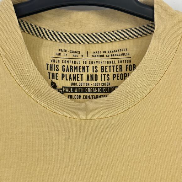 Volcom Lock It Up Retro Hawaiian Print T-Shirt Size XS Gold Yellow - Picture 4 of 6